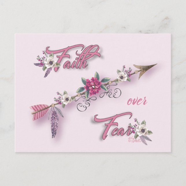 Cartão Postal Fé sobre o medo (Frente)