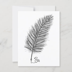 Cartão Postal Feather Quill a voz dos pensamentos e emoções