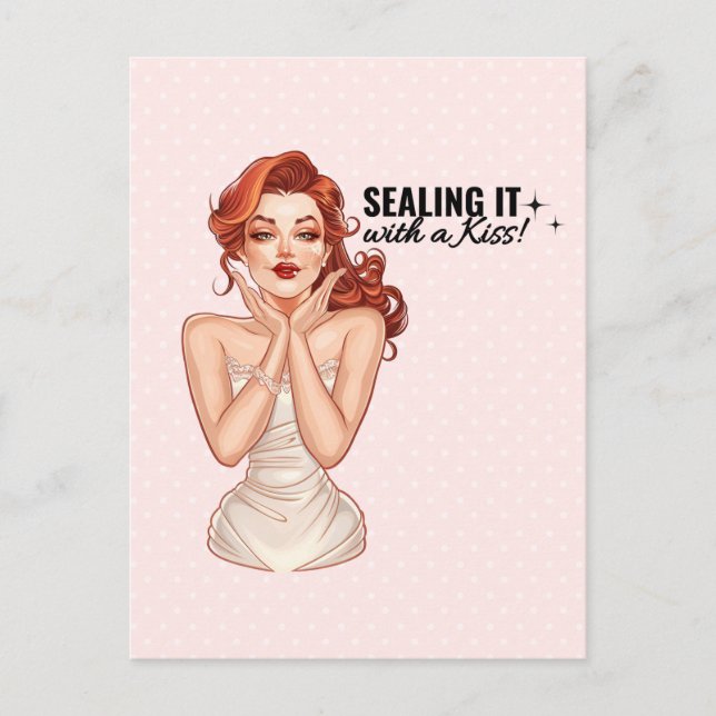 Cartão Postal Fecha-o com uma beijoca! (Frente)