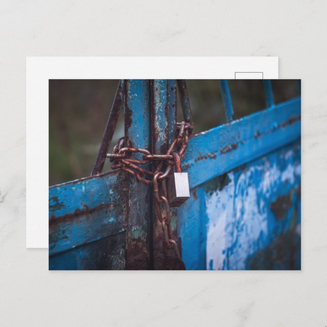 Cartão Postal Fechadura de porta velha (Frente/Verso)