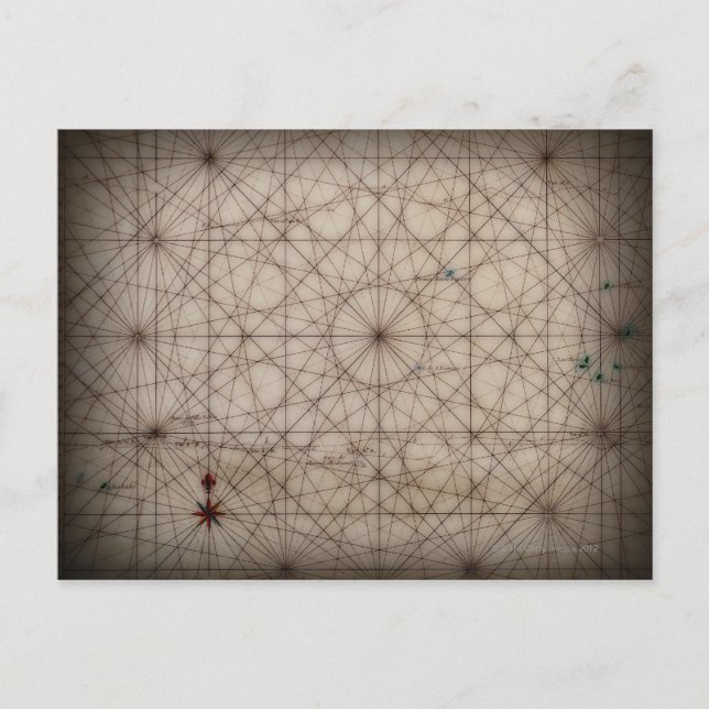 Cartão Postal Fechar o mapa antigo (Frente)