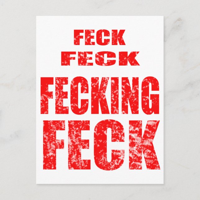 Cartão Postal feck feck fecking feck (Frente)