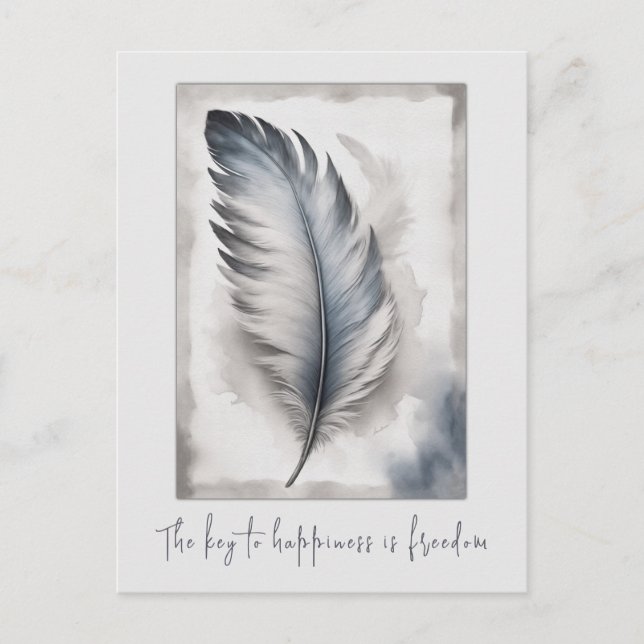 Cartão Postal Feder Vogelfeder Freiheit Freedom Karte Postkarte (Frente)