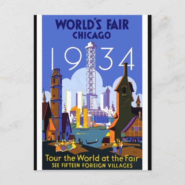 Cartão Postal Feira de Chicago de 1934 (Frente)