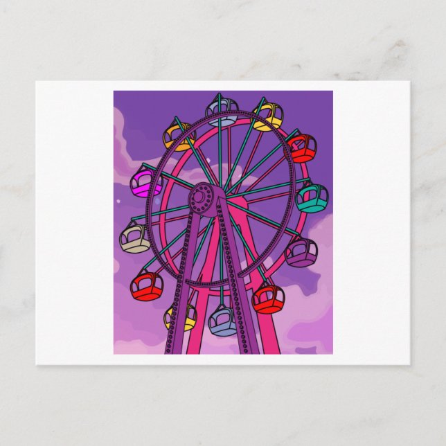Cartão Postal Feira de diversão Parque de Amusement Park (Frente)