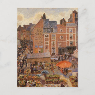 Cartão Postal Feira, Dieppe Sunny Tarde Camille Pissarro
