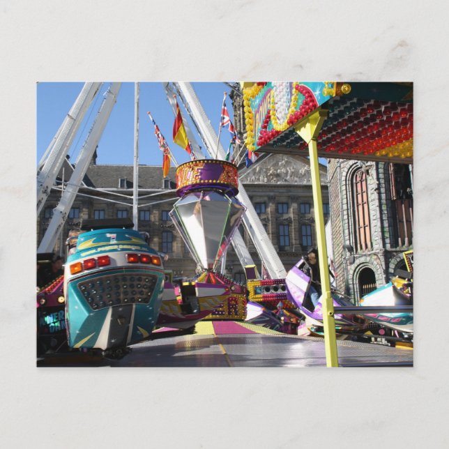 Cartão Postal Feira divertida em Amsterdã (Frente)