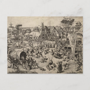 Cartão Postal Feira do Dia do Santo Georges por Pieter Bruegel