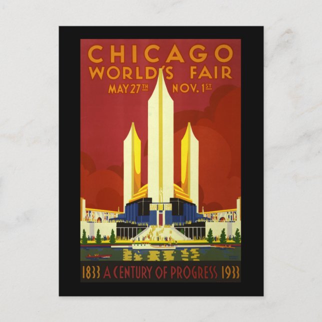 Cartão Postal Feira do Mundo de Chicago (Frente)