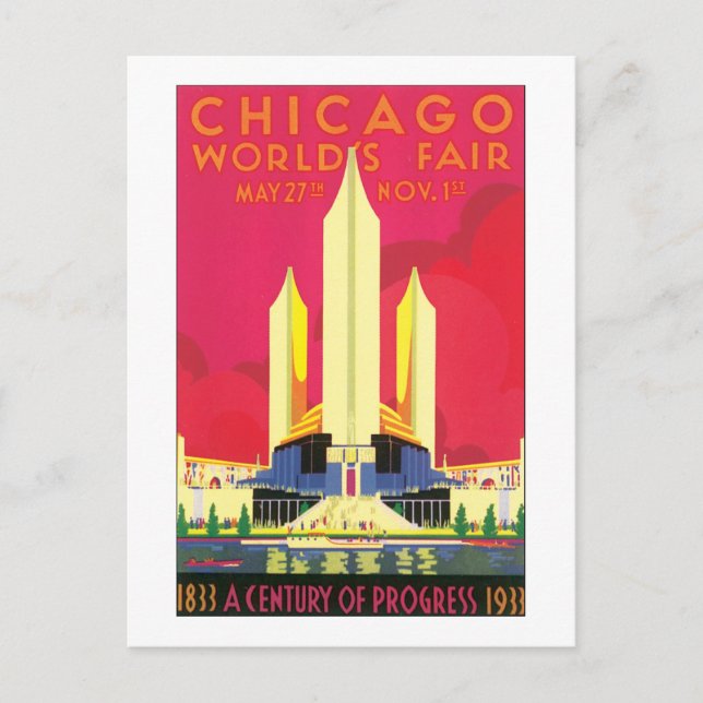 Cartão Postal Feira Mundial de Chicago 1833-1933 (Frente)