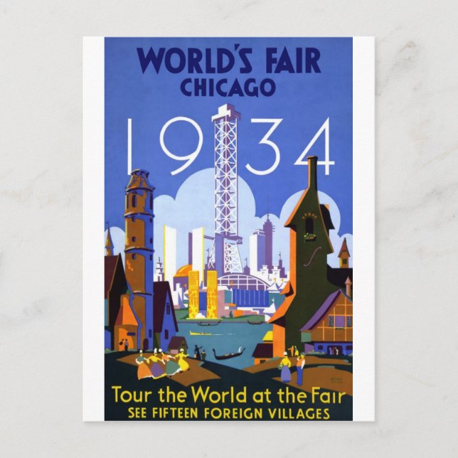 Cartão Postal Feira Mundial de Chicago de 1934 (Frente)