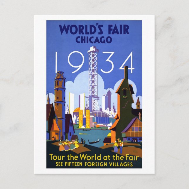 Cartão Postal Feira Mundial de Chicago de 1934 (Frente)