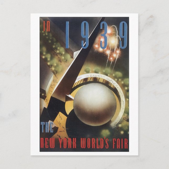 Cartão Postal Feira Mundial de Nova Iorque de 1939 (Frente)