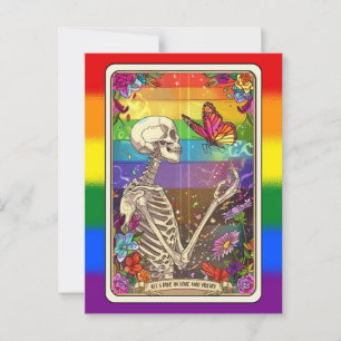 Cartão Postal Feira Tudo no Amor e Poesia: LGBT Skelton Tarot