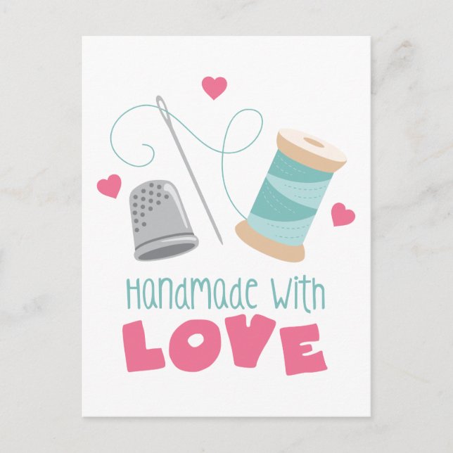 Cartão Postal Feita à mão com amor (Frente)