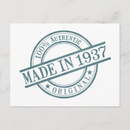 Cartão Postal Feito em 1937 Ano de Nascimento Logotipo de Borrac