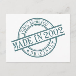 Cartão Postal Feito em 2002 Ano de Nascimento Selo Redondo de Bo
