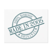 Feito em 2005 Ano de Nascimento Selo de Borracha R