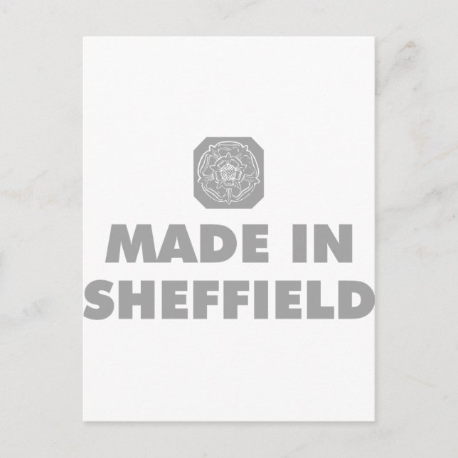 Cartão Postal Feito em Sheffield (Frente)