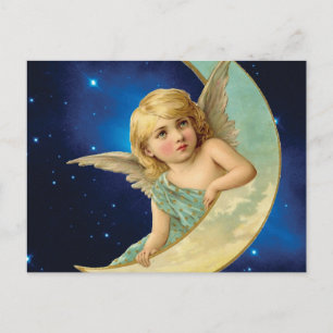 Cartão Postal Feixe-Lua - Colagem Anjo e Lua
