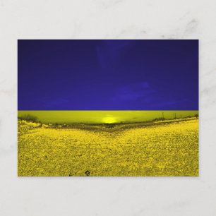 Cartão Postal Feld in Farben der Ukraine