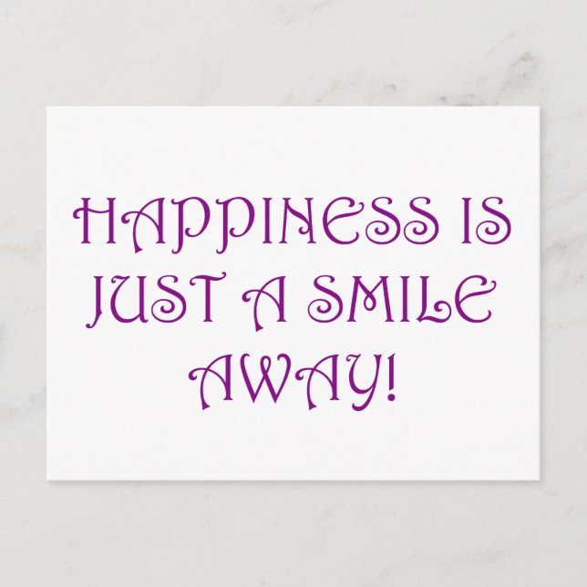 Cartão Postal Felicidade É Apenas Um Sorriso Longe (Frente)