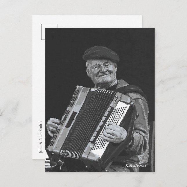 Cartão Postal Felicidade é, Musical de Paris, Arte Negra e Branc (Frente/Verso)