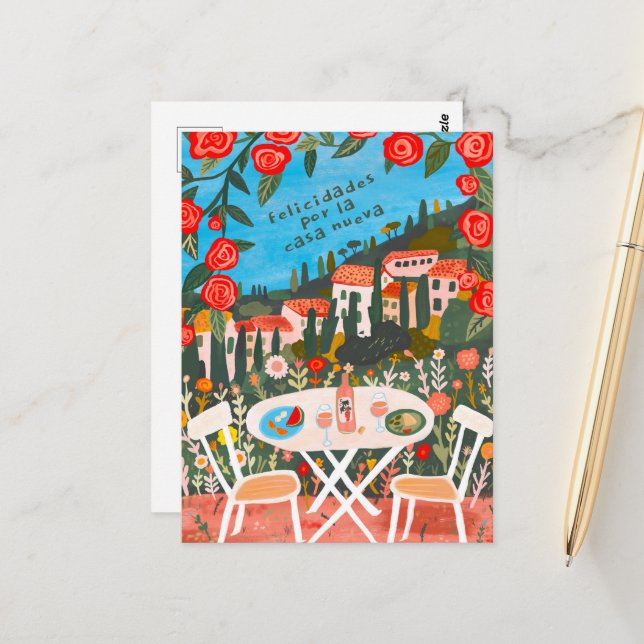 Cartão Postal Felicidades Por Nueva Casa Countryside Views (Frente/Verso In Situ)