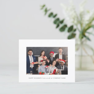 Cartão Postal Felicitações Simples Empresa Foto Negócios Férias 