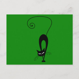 Cartão Postal Felino de Gato Preto Simples