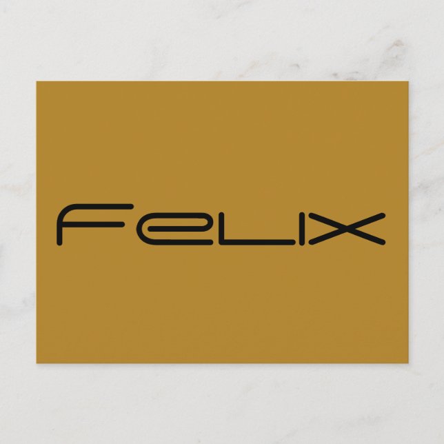 Cartão Postal felix, nome de caractere de Orphan Black, geométri (Frente)