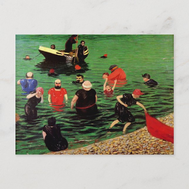 Cartão Postal Felix Vallotton : Banho de Etretat (Frente)