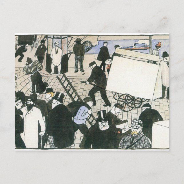 Cartão Postal Felix Vallotton - Cena de rua (Frente)