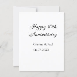 Cartão Postal Feliz 10º aniversário simples nome de casamento mi