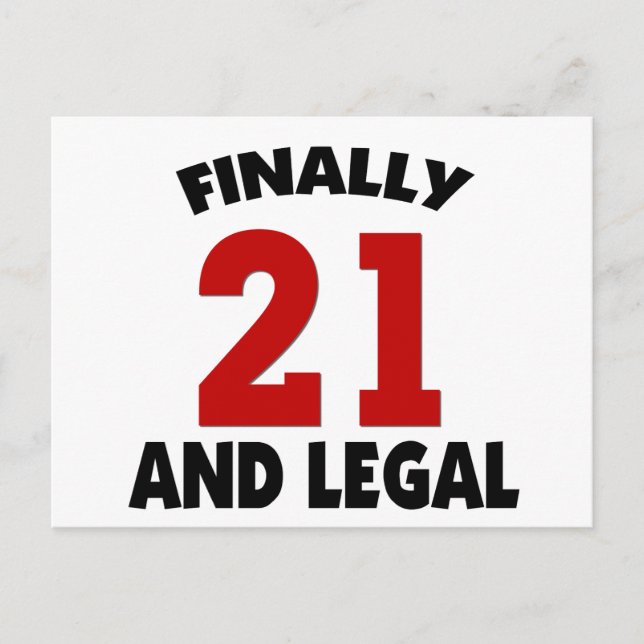 Cartão Postal Feliz 21 de aniversário (Frente)