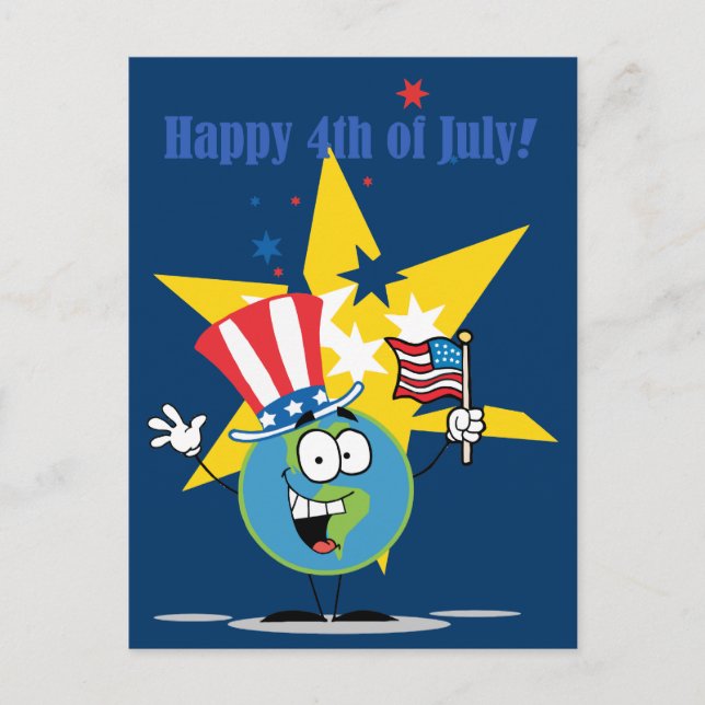 Cartão Postal Feliz 4 de julho (Frente)