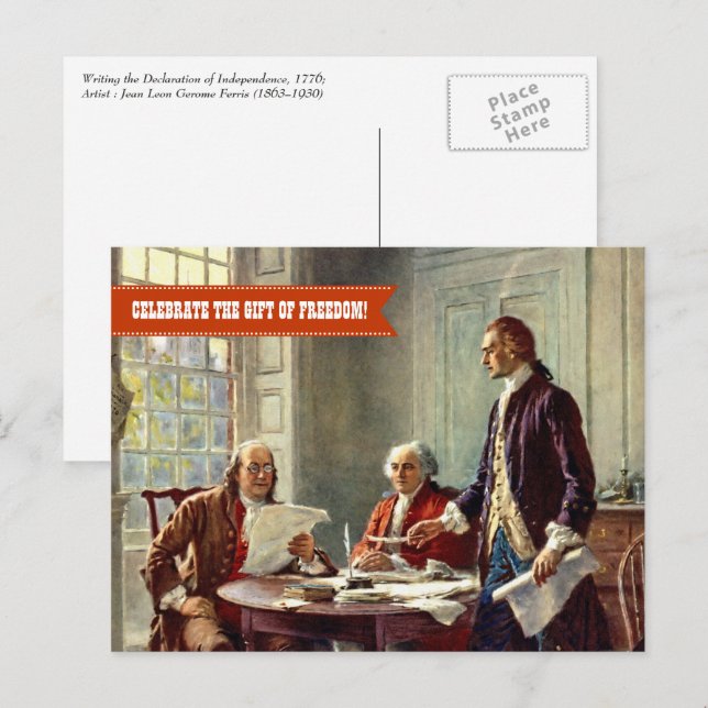 Cartão Postal Feliz 4 de julho. Belas Artes (Frente/Verso)