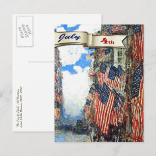 Cartão Postal Feliz 4 de julho.Cartões postais personalizáveis