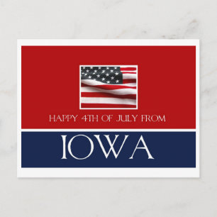Cartão Postal feliz 4 de julho de Iowa