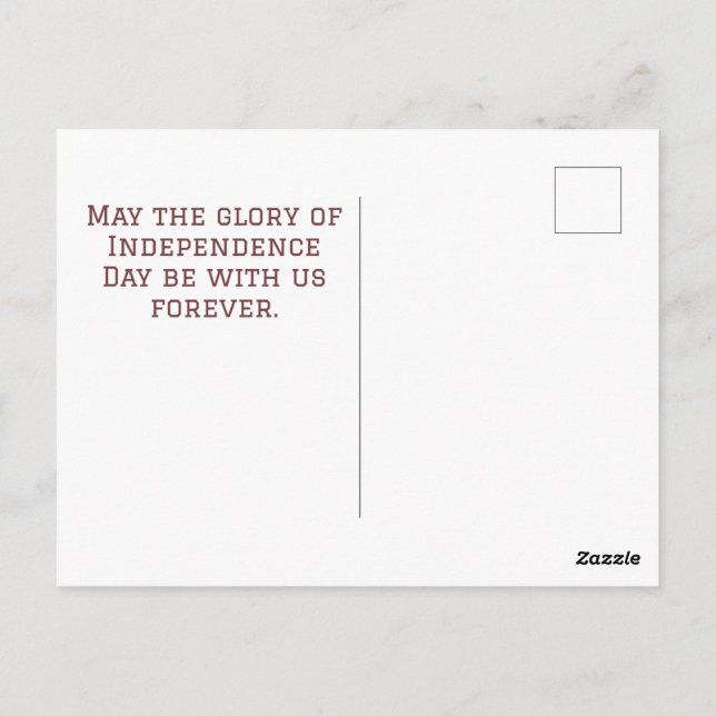 Cartão Postal Feliz 4 de julho Festa do Dia da Independência Amé (Verso)