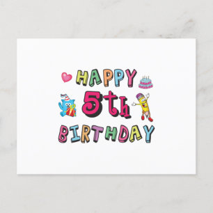 Cartão Postal Feliz 5º Aniversário desejos de aniversário para c