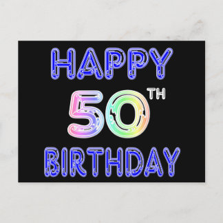 Cartão Postal Feliz 50º presente de aniversário e Roupa de anive