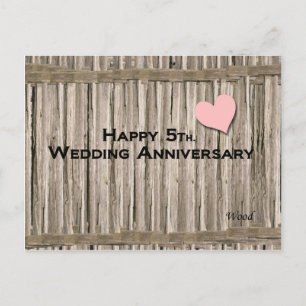Cartão Postal Feliz 5. Aniversário de Casamento