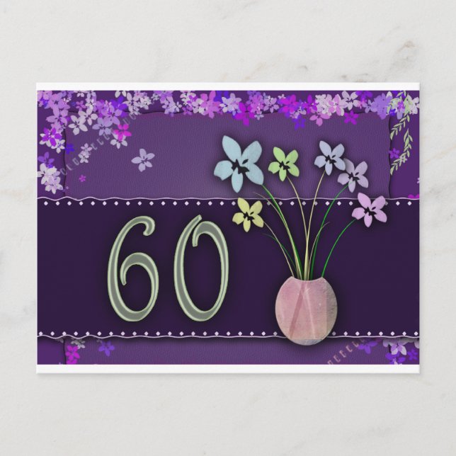Cartão Postal Feliz 60º aniversário (Frente)