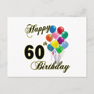 Cartão Postal Feliz 60º aniversário dos presentes e Roupa de ani