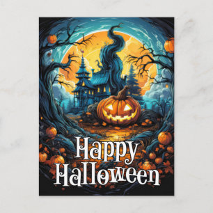 Cartão Postal Feliz Abóbora do Halloween Nefarie