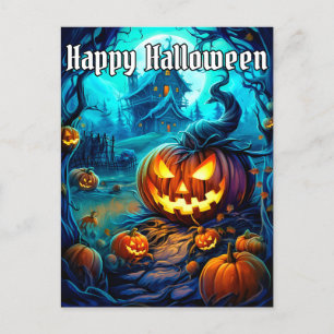 Cartão Postal Feliz Abóbora Feliz Halloween