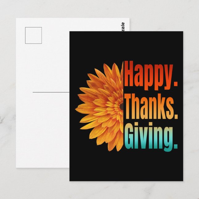 Cartão Postal Feliz Ação de Graças (Frente/Verso)