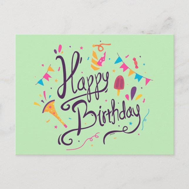Cartão Postal Feliz Aniversário (Frente)