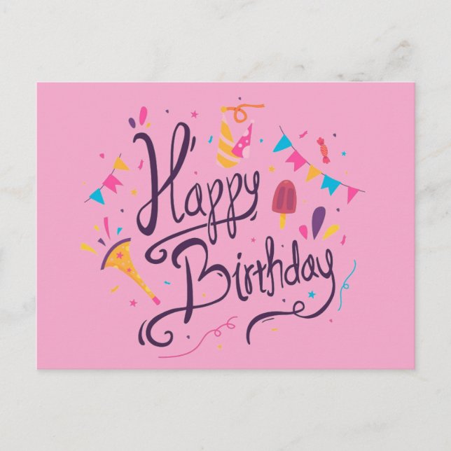 Cartão Postal Feliz Aniversário (Frente)
